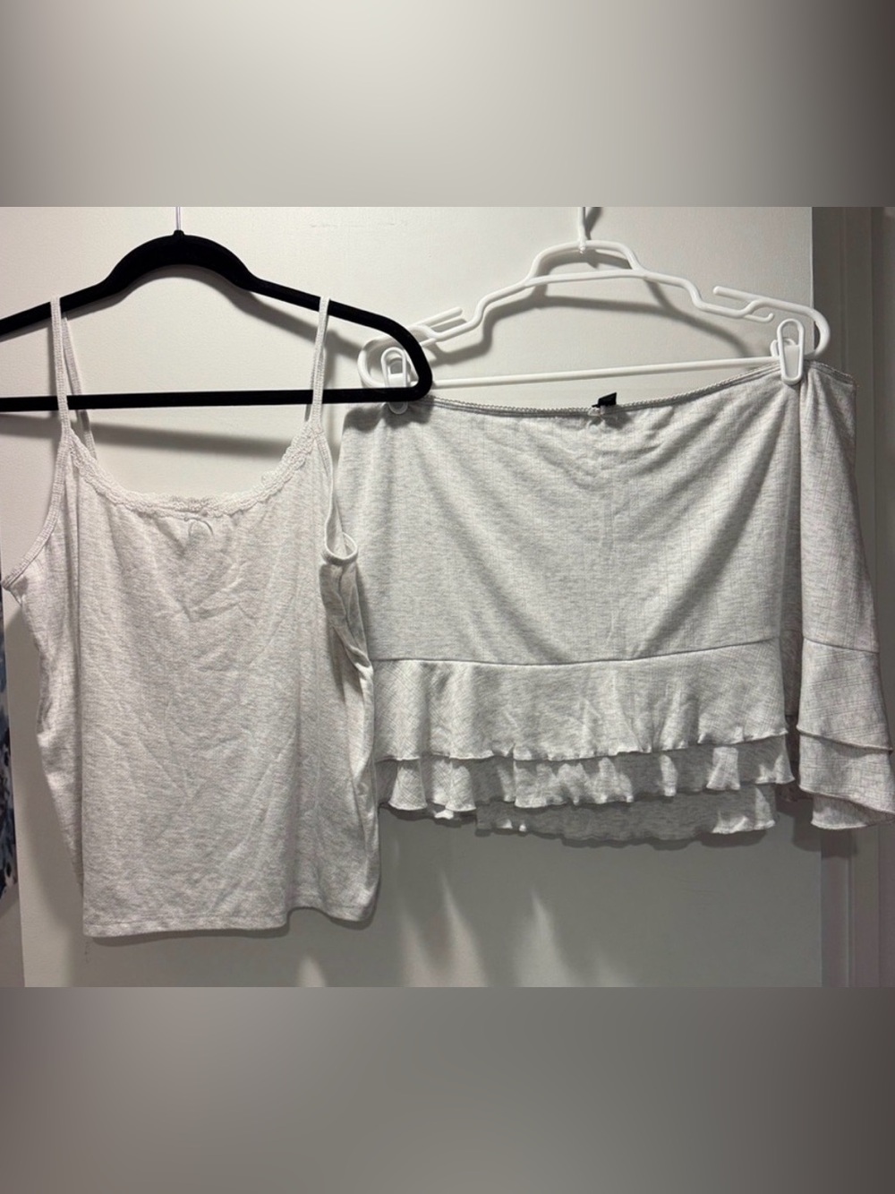 wild fable Light Gray Ruffle Camisole and Skort Set